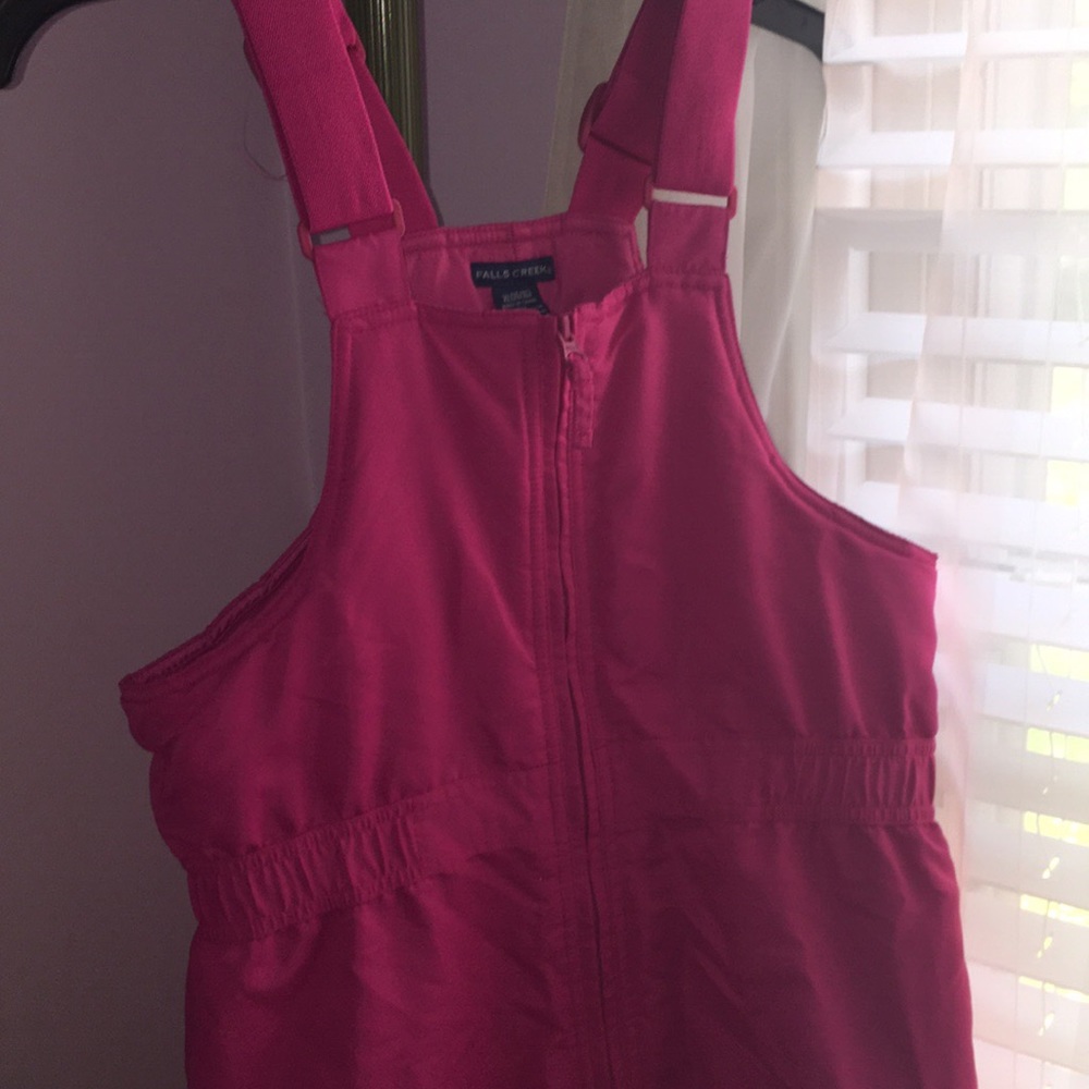 A hot pink thick snow suit!